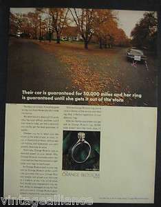   Orange Blossom Ring Jeweler Just Married Car Fall Foliage 60s Ad