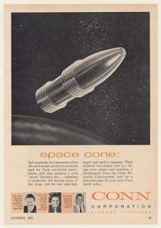 1960 Conn Woodwind Instruments Pivot Screws Space Cone Print Ad  