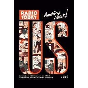  Vintage Art Radio and Television Today America Alert 
