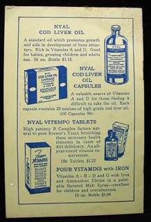 AMAZING STORY OF VITAMINS Nyal Drug Store Advertising  