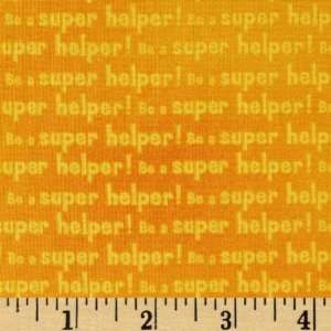 44 Wide Veggie Tales Helping Hands Super Helper Gold/Yellow Fabric 