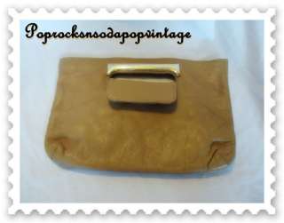 Vintage 70s Classic Soft Large Leather Clutch Handbag Purse  