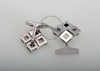 Description: Versace Four Floating Squares Cufflinks crafted in 18K 