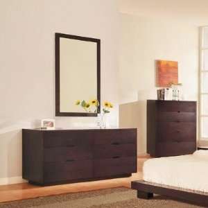  Bliss Dresser and Mirror Set in Wenge: Furniture & Decor