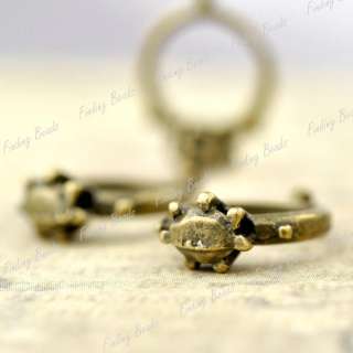50 Ring Charms Antique Brass bronze Hearts Love TS7401  