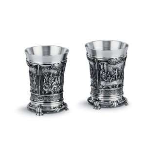  SKS Pewter Gustave Courbet Schnapps cups Kitchen 
