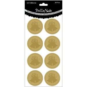  Wedding Foiled Seals 20/Pkg Bells/Gold 