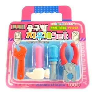  Japanese Fun: 4 Piece Tool Box Kit Erasers: Toys & Games