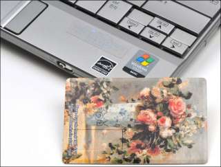 CREDIT CARD TYPE USB MEMORY CARD 4GB   ROSES AND JASMIN IN A DELFT 