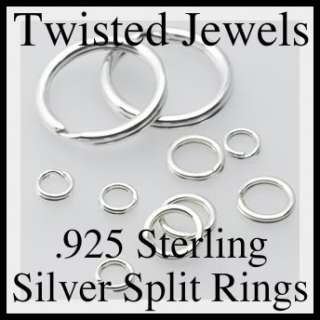 20Pk .925 Sterling Silver 3.9mm ID Round Split Ring  
