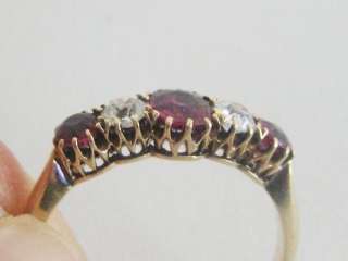 Antique European 18k Gold Diamond Ruby Ring  
