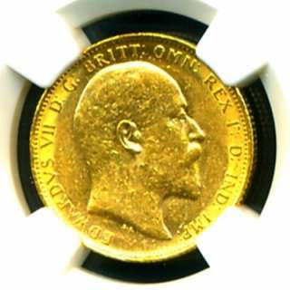1904 M AUSTRALIA EDWARD VII GOLD COIN SOVEREIGN NGC GEM  