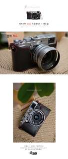   half case for Fujifilm X100 digital camera   Black with Red stitching