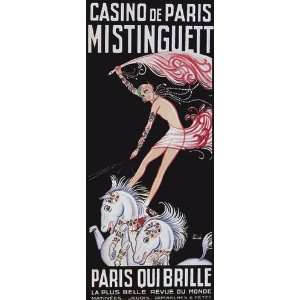 FASHION GIRL ON HORSE CASINO DE PARIS MISTINGUETT SHOW FRANCE FRENCH 