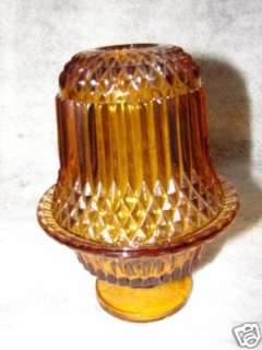 Vintage Amber Glass Fairy Lamp   Indiana Glass   Retro  