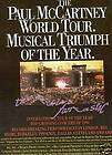 PAUL McCARTNEY 1990 Poster Ad TOUR TRIUMPH OF THE YEAR