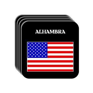 US Flag   Alhambra, California (CA) Set of 4 Mini Mousepad Coasters
