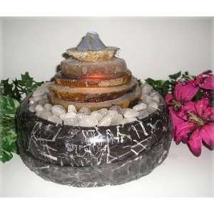    Crystal Agate Slice Desk Top Water Fountain: Home & Kitchen