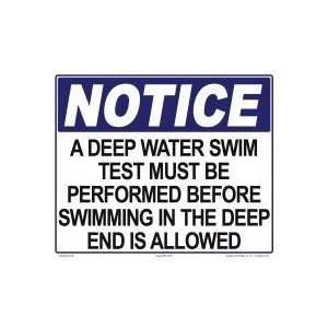  Sign Notice Deep Water Swim Test Required 7920Wa1210E 