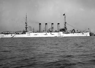 USS US Battleship Warship West Virginia Navy Ship 1900  