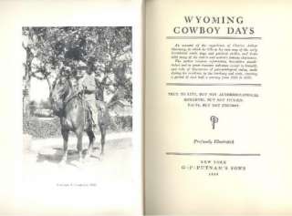   DAYS BY GUERNSEY   1ST ED. JOHNSON COUNTRY WAR, CATTLE RUSTLERS  