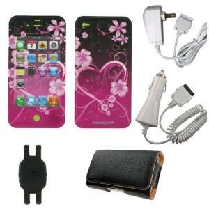  Sticker and Wallpaper + Leather Holster Case + Home Charger + Car 