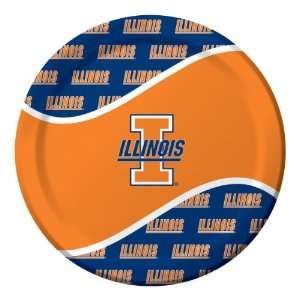   Illinois Fighting Illini Dinner Paper Plates (8 Count): Toys & Games