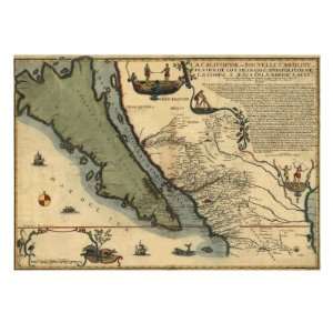 1720 Map of Baja California and Northwest Mexico, Showing California 