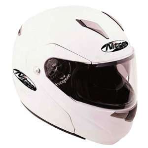  Nitro Modular Pearl White Full Face Helmet   Size : Small 