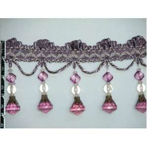  4 Exquisite Tassel Fringe Bead Trim Purple Per Yard Arts 