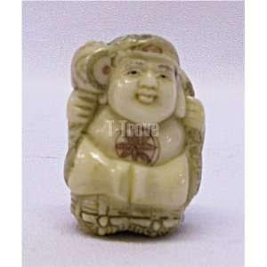  Small Japanese Fortune God Bone Carving: Home & Kitchen