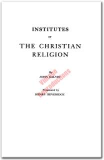 Institutes of Christian Religion by John Calvin {1846} Book on CD 