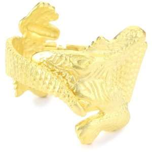   Kenneth Jay Lane Animal Satin Gold Alligator Cuff Bracelet Jewelry