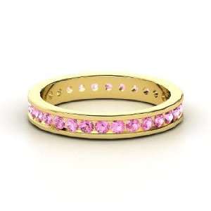  Alondra Eternity Band, 14K Yellow Gold Ring with Pink 