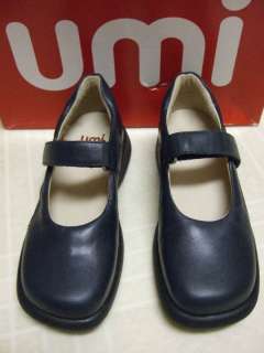 UMI GIRLS NAVY BLUE LEATHER MARY JANES SCHOOL SHOES NEW  