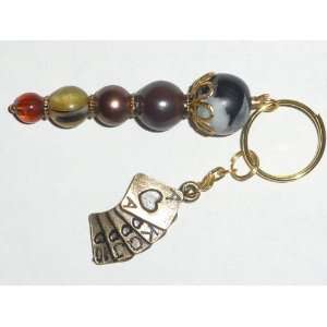  Handcrafted Bead Key Fob   Amber, Copper/Gold*, Bronze 
