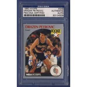  1990 Hoops DRAZEN PETROVIC #248 Signed Card PSA/DNA 