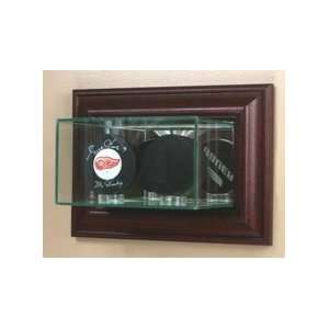   Wall Mounted Glass Double Hockey Puck Display Case: Sports & Outdoors