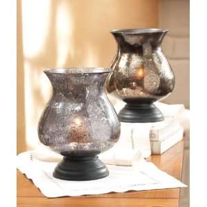   of 4 Metallic Bell Shaped Hurricane Candle Holders: Home & Kitchen