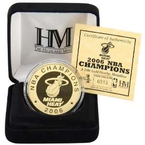  Miami Heat 2006 NBA Champions 24kt Gold Coin Sports 