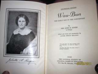1856 reprint Kinzie wild west history Old Book Wau Bun  