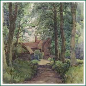 Josh Fisher Victorian Country Lane Watercolour Painting  