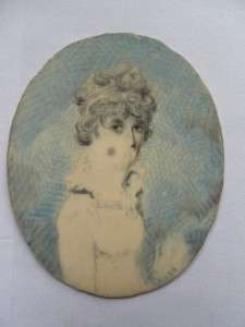 EARLY 19TH CENTURY WATERCOLOUR MINIATURE PORTRAIT OF A LADY (for 