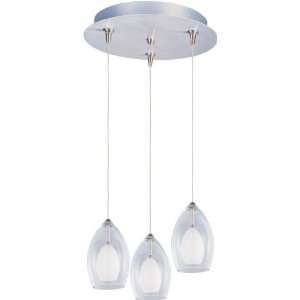 Minx Collection 3 Light 11.75 Satin Nickel Pendant and Clear/White 