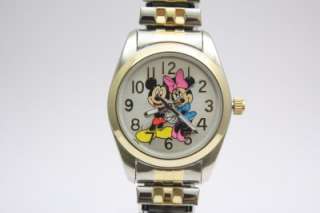 New Mickey and Minnie Two Tone Stretch Band Classic Watch MCK803 