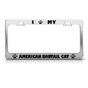  American Bobtail Cat Chrome license plate frame Stainless 