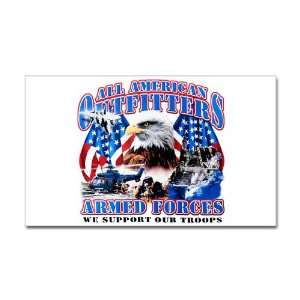 Sticker (Rectangle) All American Outfitters Armed Forces Army Navy Air 