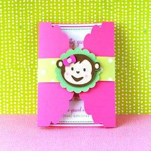 Gate Fold Girly Mod Monkey Inspired Invite Set of 10  