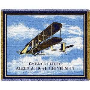 Embry Riddle University Flyer Jacquard Woven Throw   69 x 
