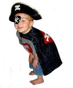 NEW Child Pirate Cape Hat Eyepatch Little Adventures  